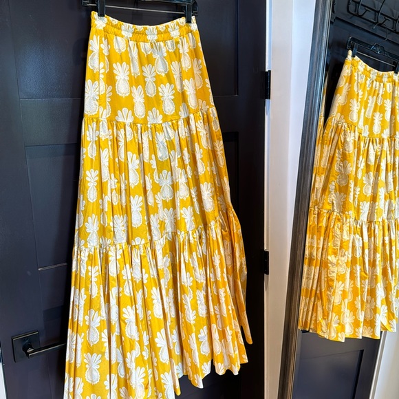 La Double J Yellow & White Pineapple Print Maxi - The Big Skirt - Picture 3 of 10